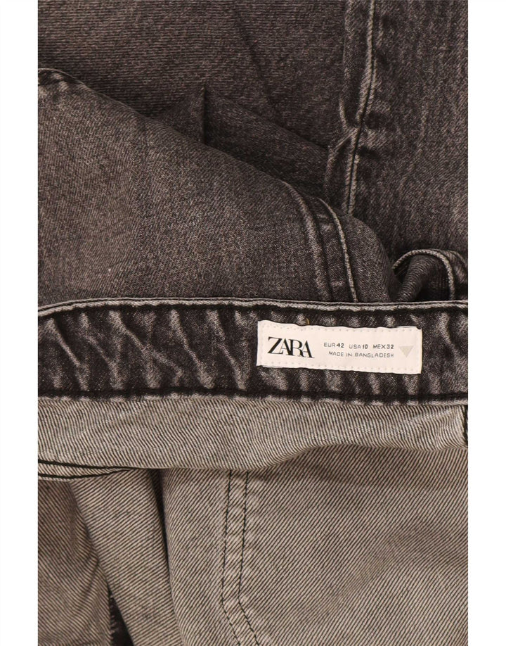 Zara Dame Straight Jeans EU 42 Large W32 L35 Grå Bomuld