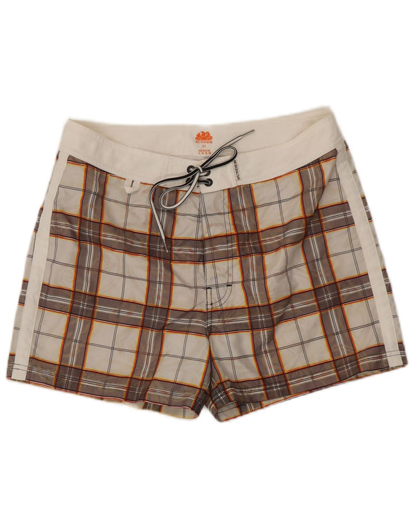 Sundek Herre badeshorts Medium Hvid Ternet polyester