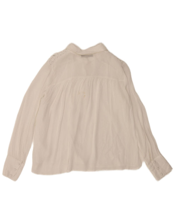 Zara Dame Langærmet Regular Fit Skjorte UK 12 Medium White