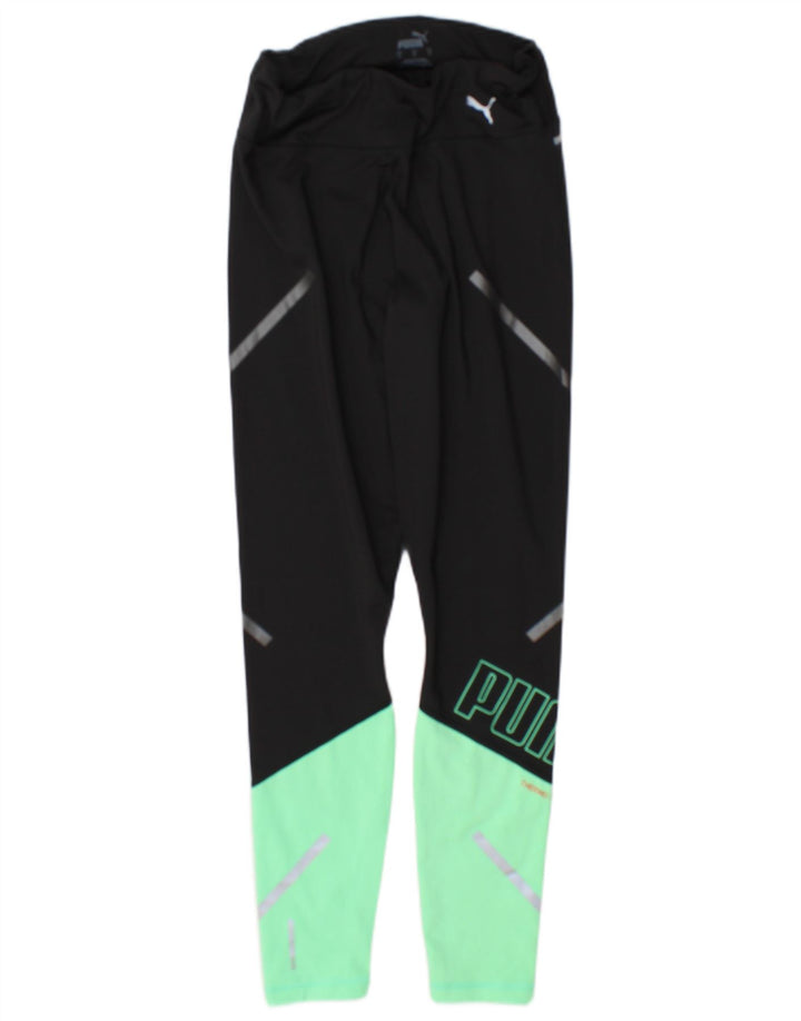 Puma Graphic Leggings til kvinder UK 10 Small Black Colourblock Polyester
