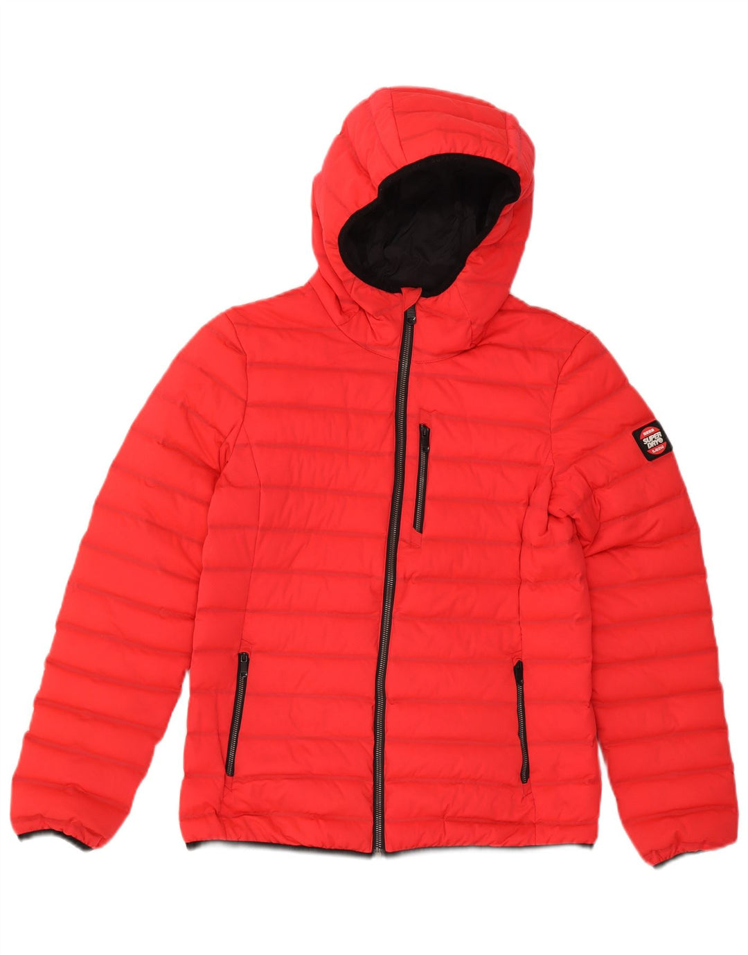 Superdry Polstret hættejakke til kvinder UK 10 Lille rød polyester