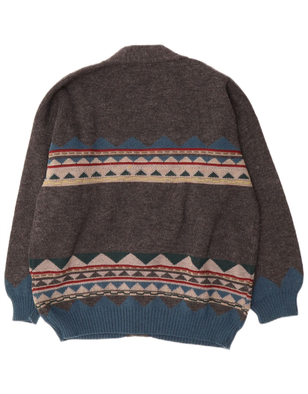 Vintage herre cardigan sweater XL Grå Geometrisk