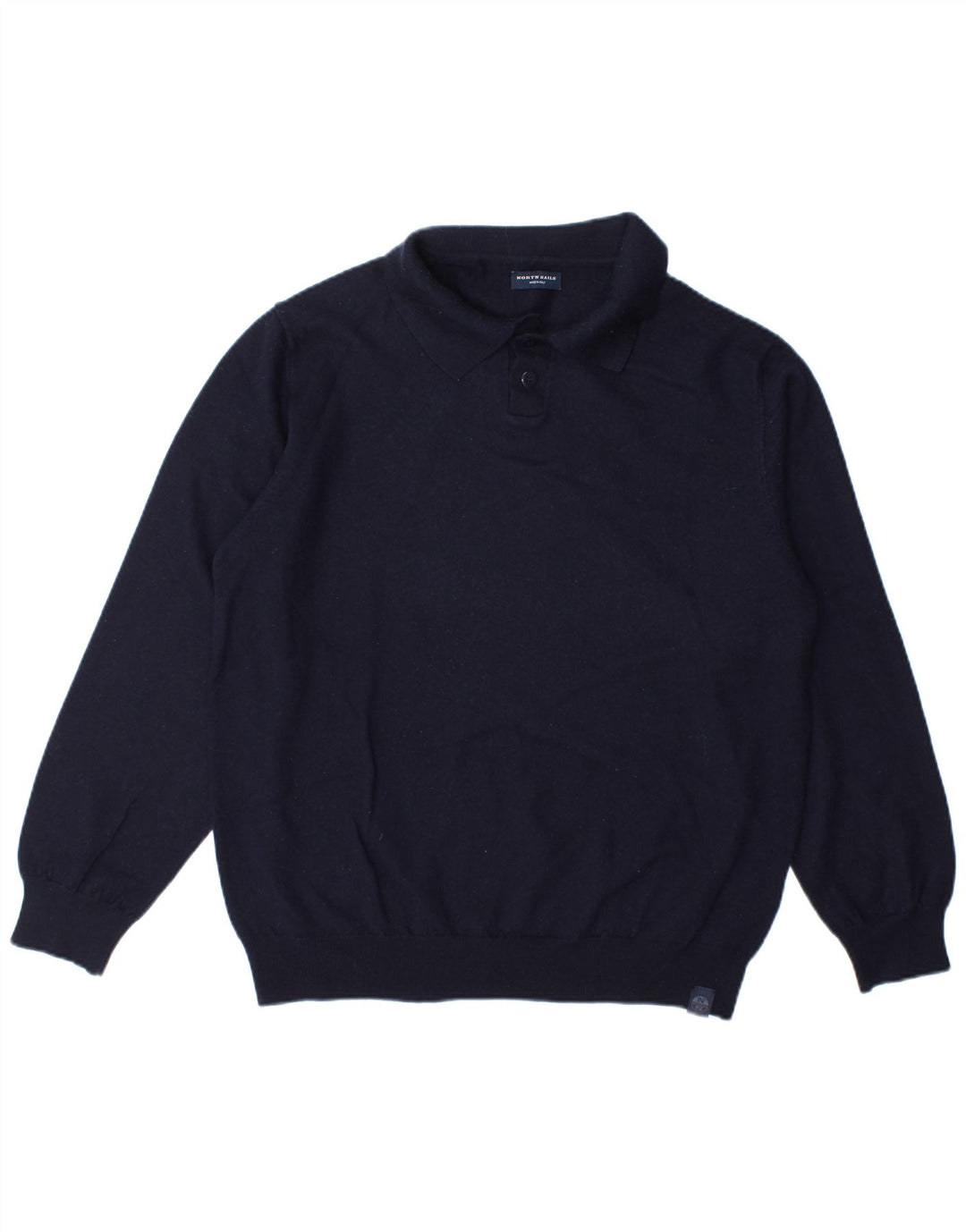 North Sails Herre Polo Neck Jumper Sweater XL Navy Blue Uld