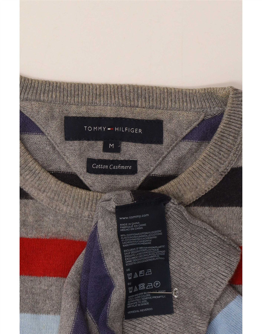 Tommy Hilfiger Herre Crew Neck Jumper Sweater Medium Flerfarvet Stribet