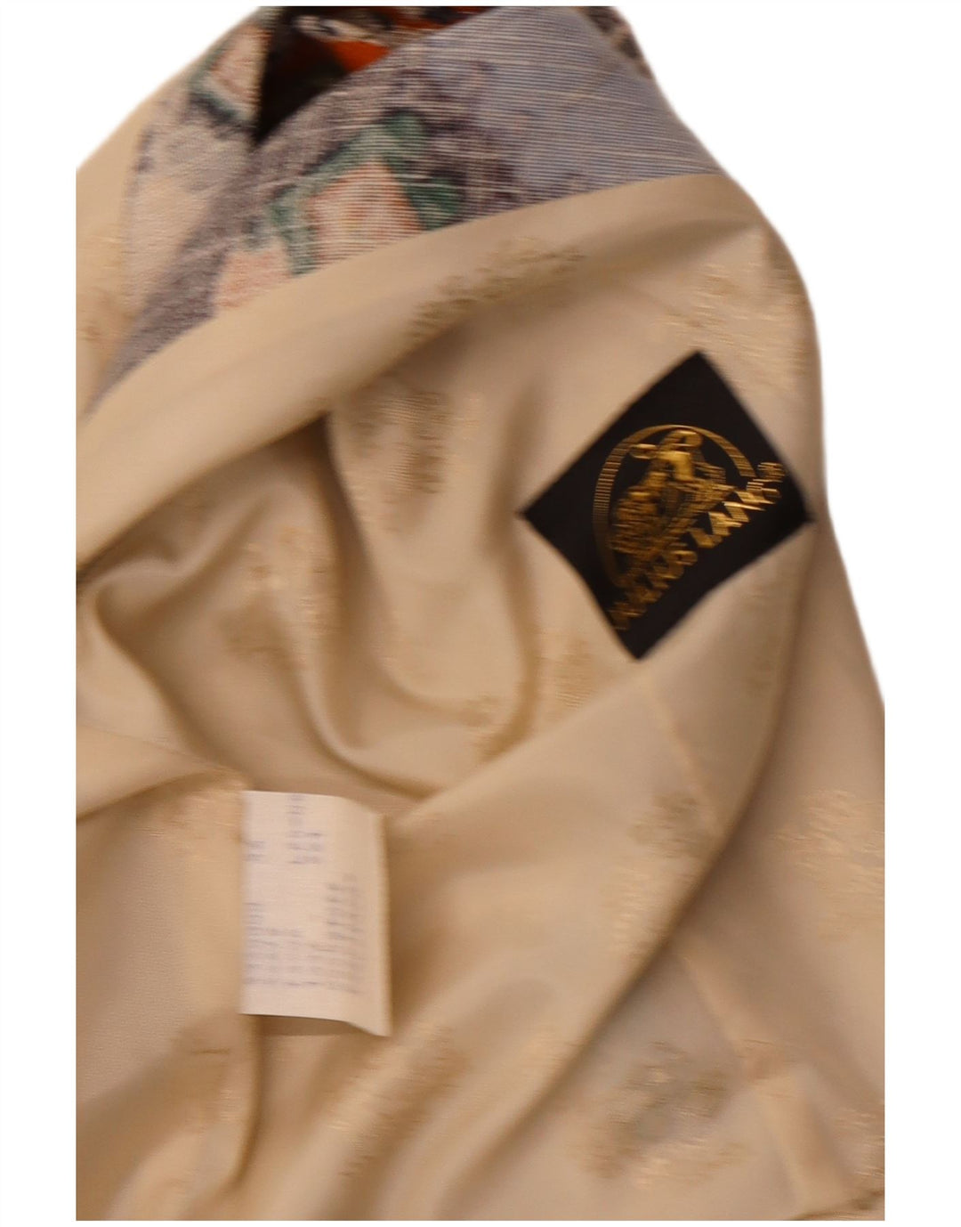 Julius Lang Herre grafisk vest IT 54 XL Beige Patchwork Viscose