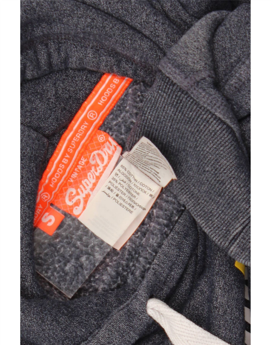 Superdry Grafisk hættetrøje til mænd, lille blå bomuld
