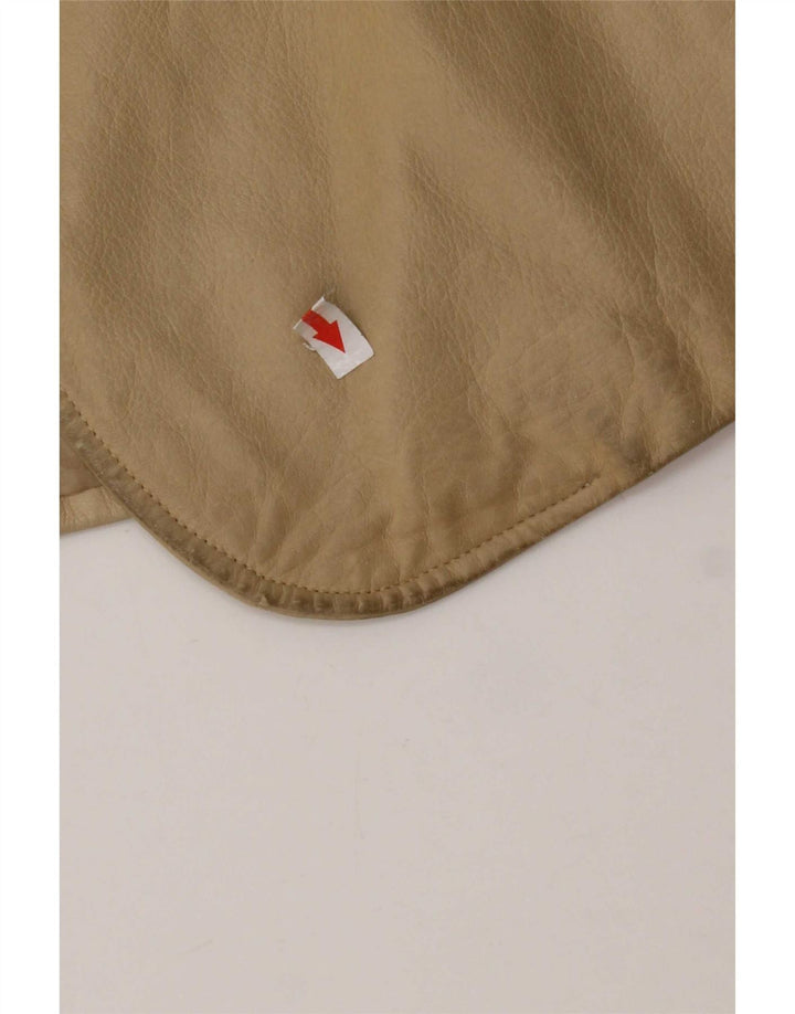 Vintage dame 3-knaps læder blazerjakke IT 44 medium beige læder