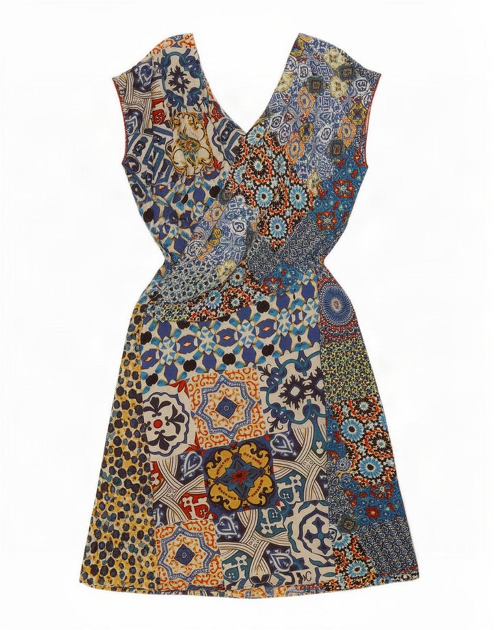 Desigual Kvinders Grafisk A-Line Kjole EU 38 Medium Flerfarvet Patchwork