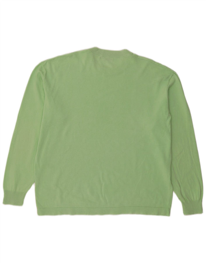 Zara Herre Jumper Sweater med rund hals Stor grøn bomuld
