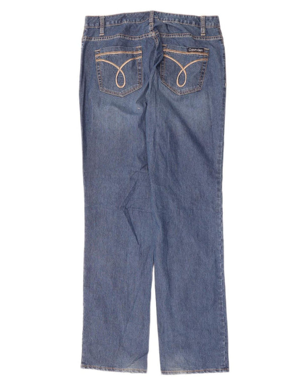 CALVIN KLEIN Dame Højtaljede Skinny Jeans US 12 Large W34 L32 Blå