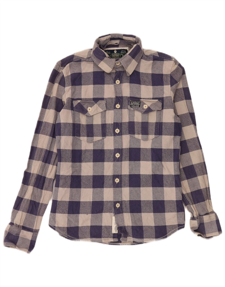Superdry Flanelskjorte til mænd Stor marineblå Gingham Bomuld