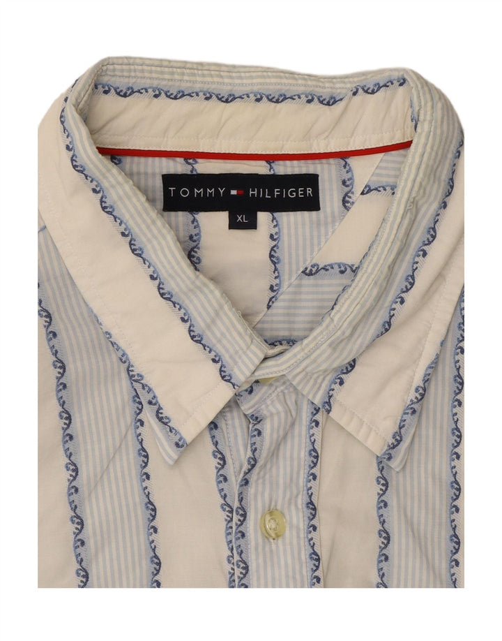 TOMMY HILFIGER Mens Shirt XL Blue Striped