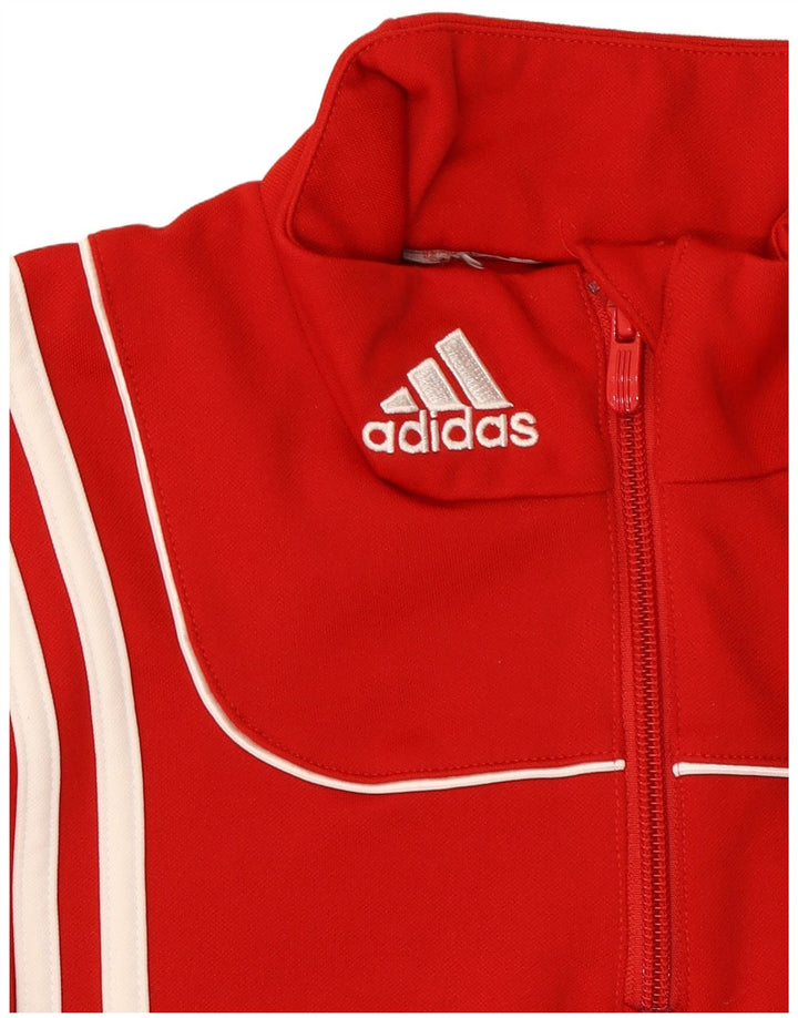 Adidas Sweatshirt med lynlås til mænd, medium rød polyester
