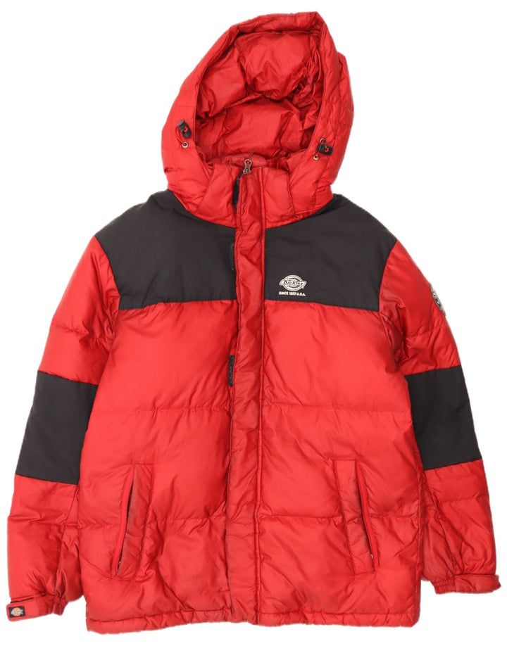Dickies Herre hættepolstret jakke UK 38 Medium Rød Colourblock Nylon
