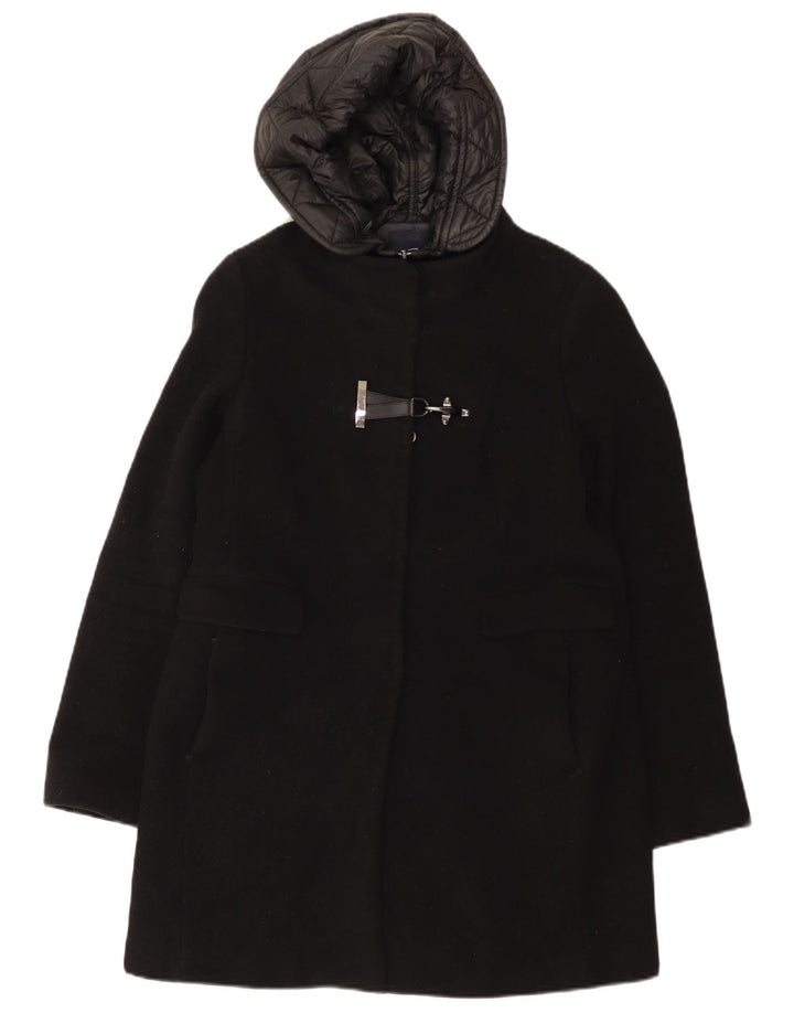 Fay Womens Toggle Hooded Windbreaker Coat UK 14 Large Black Wool