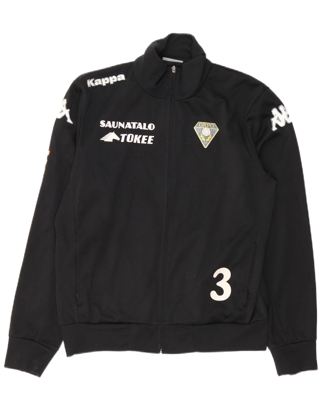 KAPPA Herre grafisk træningsdragt Topjakke Medium Sort Polyester