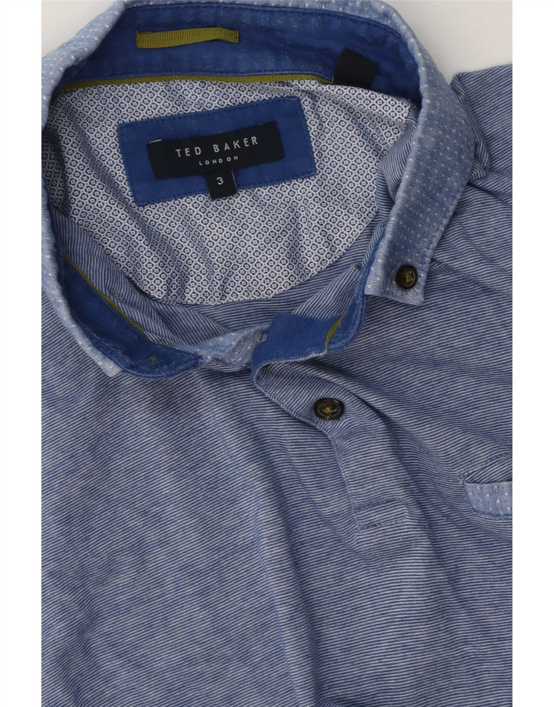 Ted Baker herre poloshirt str. 3 Medium blå stribet