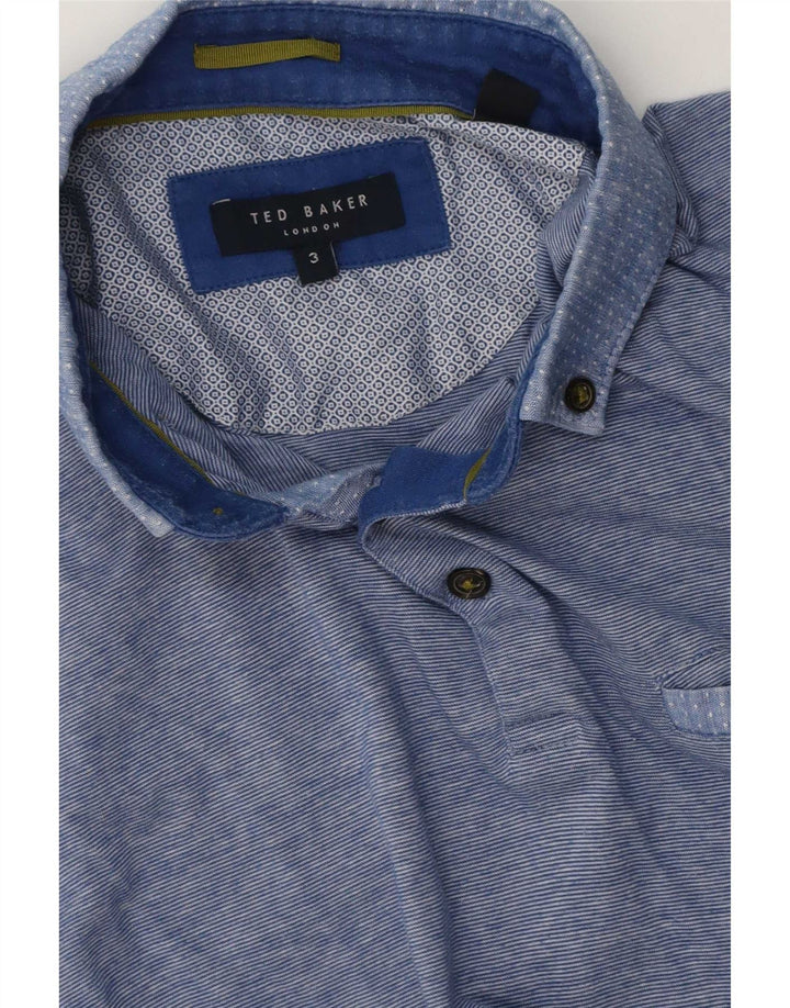 Ted Baker herre poloshirt str. 3 Medium blå stribet