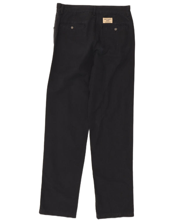 Rifle Mens Khakis Straight Chino Trousers W31 L34 Black Cotton