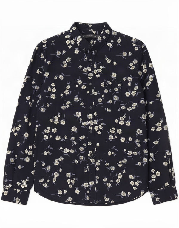 French Connection Herreskjorte Medium Navyblå Blomsterbomuld