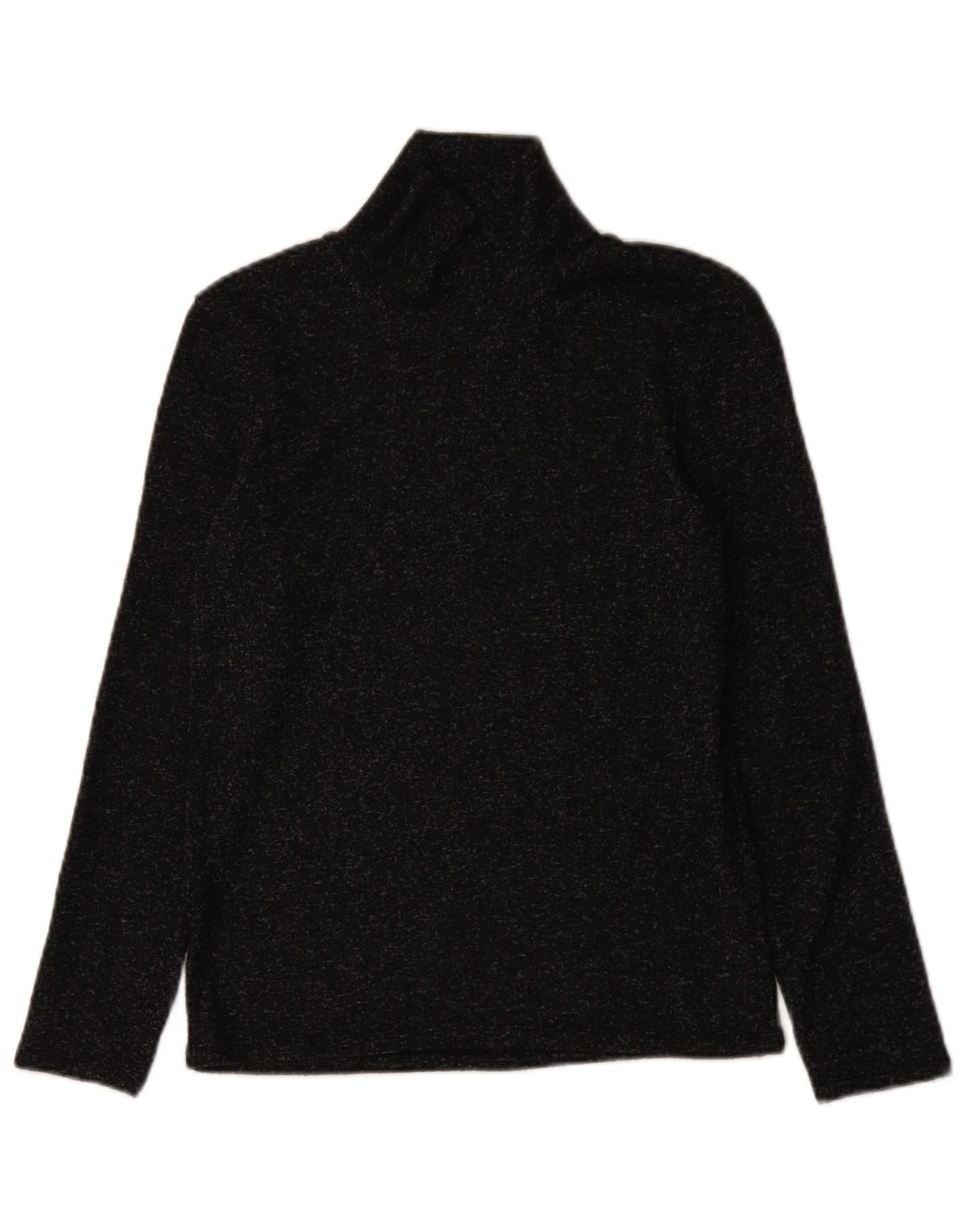 Zara Dame Turtle Neck Jumper Sweater UK 14 Large Black Flecked