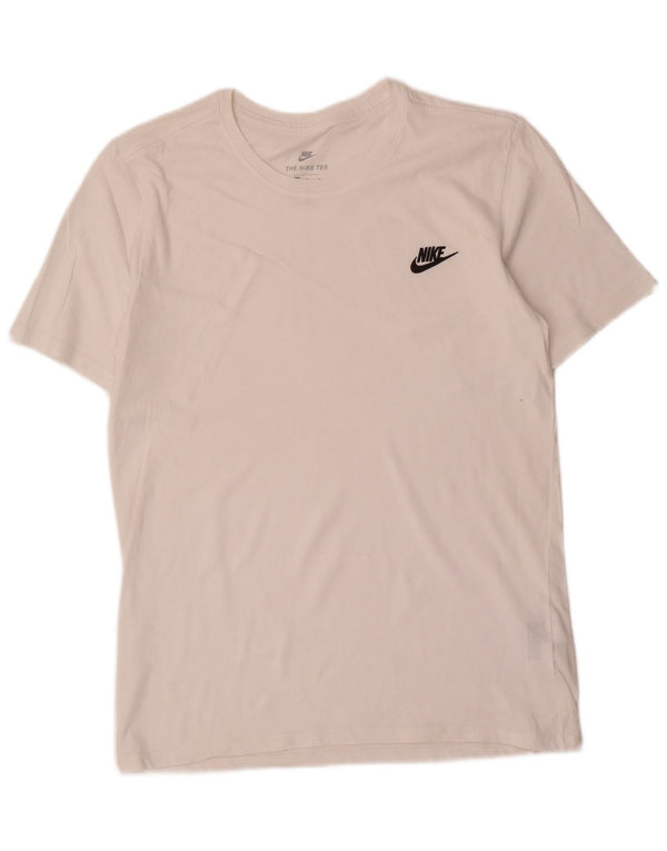 Nike T-shirt med atletisk snit til mænd, medium hvid bomuld