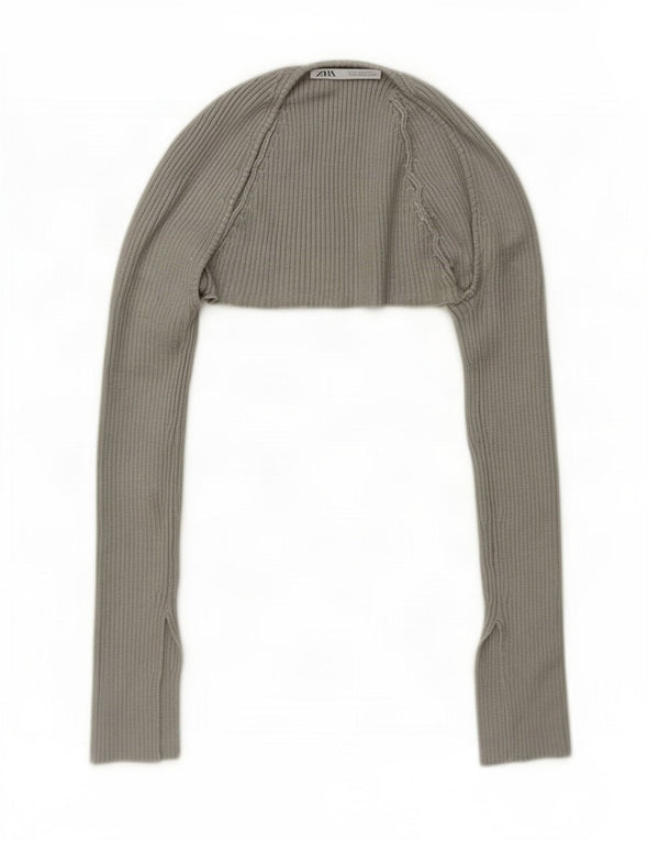Zara Womens Bolero Cardigan Top UK 10 Small Grå