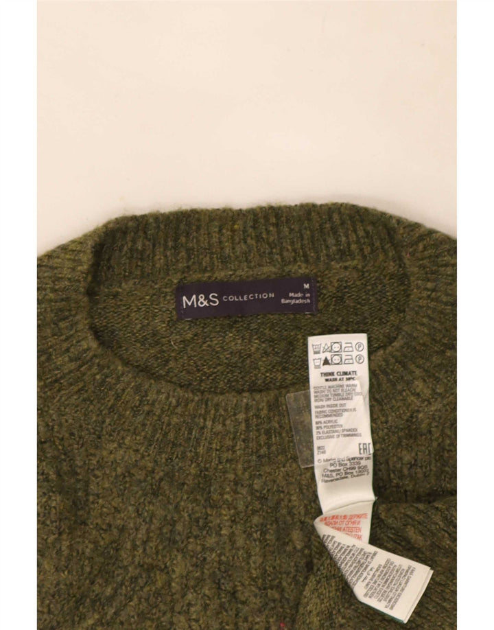 Marks & Spencer Dame sweater med rund hals DK 14 Medium Khaki Akryl