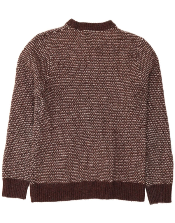 White Stuff Womens Crew Neck Jumper Sweater UK 14 Large Brown Lambswool