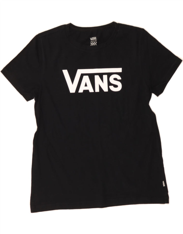VANS Womens Graphic T-Shirt Top UK 12 Medium Black Vintage Vans and Second-Hand Vans from Messina Hembry 