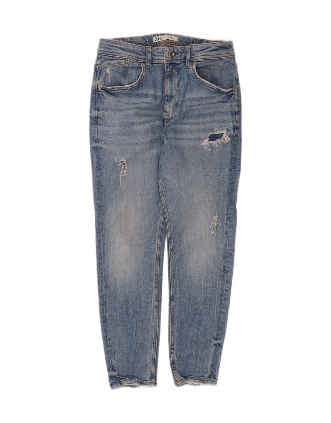 ZARA Mens Distressed Slim Jeans EU 40 Medium W31 L24 Blue Cotton Vintage Zara and Second-Hand Zara from Messina Hembry 