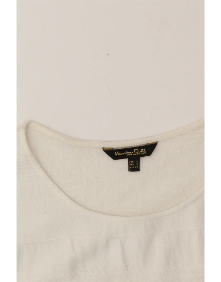MASSIMO DUTTI Womens Blouse Top UK 10 Small White Vintage Massimo Dutti and Second-Hand Massimo Dutti from Messina Hembry 