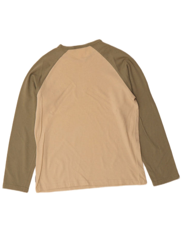 REEBOK Herre Top Langærmet XS Beige Colourblock Bomuld