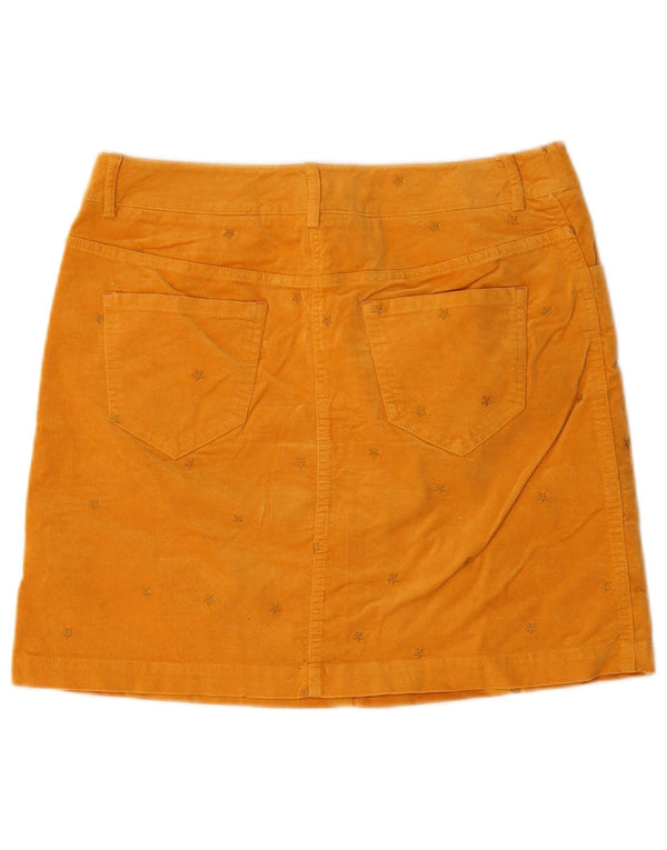 White Stuff Dame abstrakt mønster mini nederdel UK 10 Small W30 Yellow