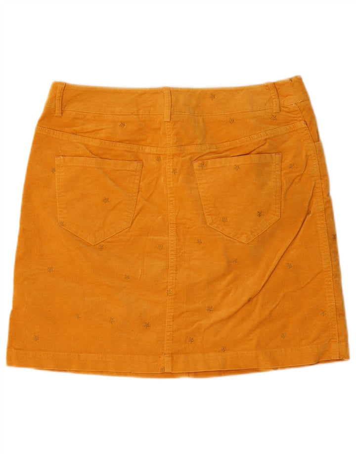 White Stuff Dame abstrakt mønster mini nederdel UK 10 Small W30 Yellow
