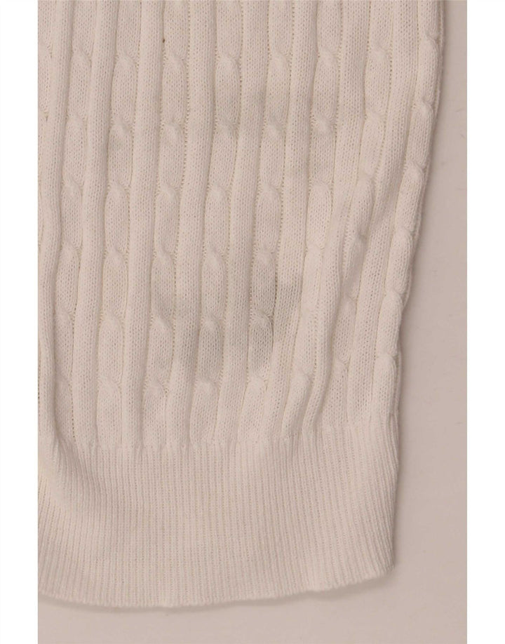 Zara Dame Cardigan Sweater UK 12 Medium White Bomuld