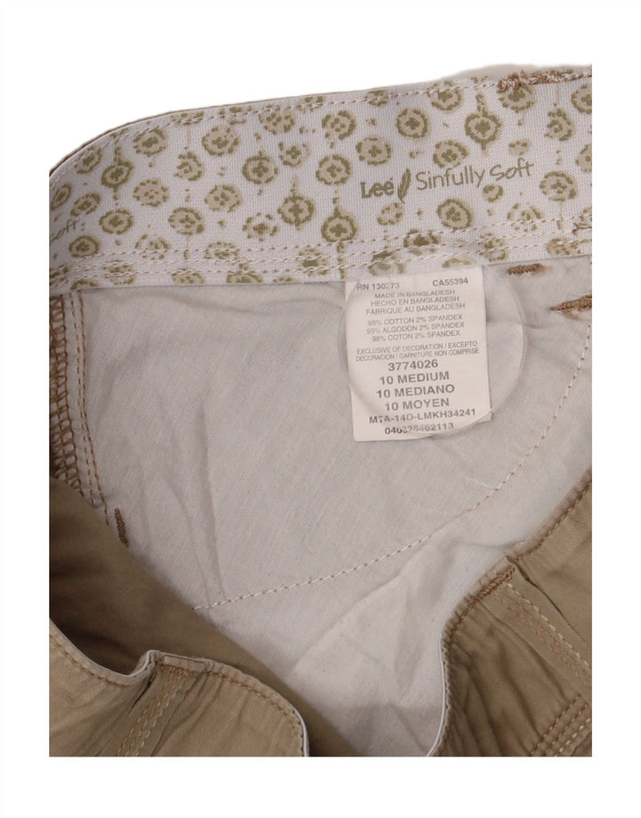 Lee Womens Cargo Shorts US 10 Large W32 Beige Bomuld