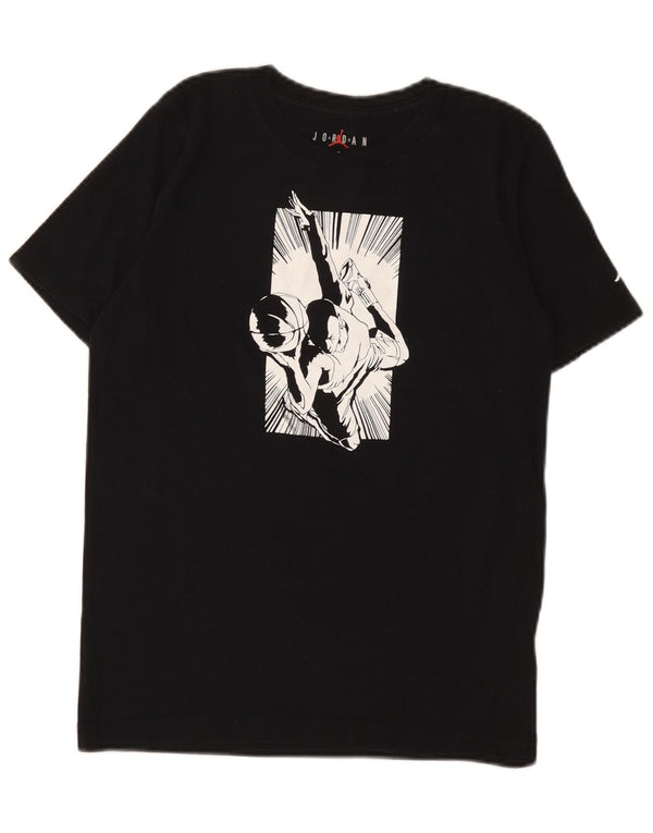 Jordan Boys Grafisk T-Shirt Top 12-13 År Stor Sort Bomuld