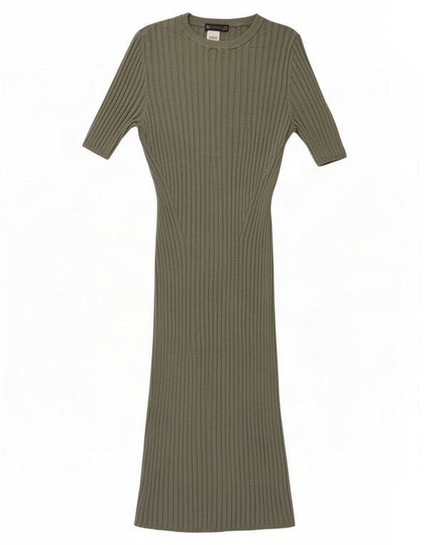 Marks & Spencer Dame Jumper Dress UK 18 XL Khaki Viscose