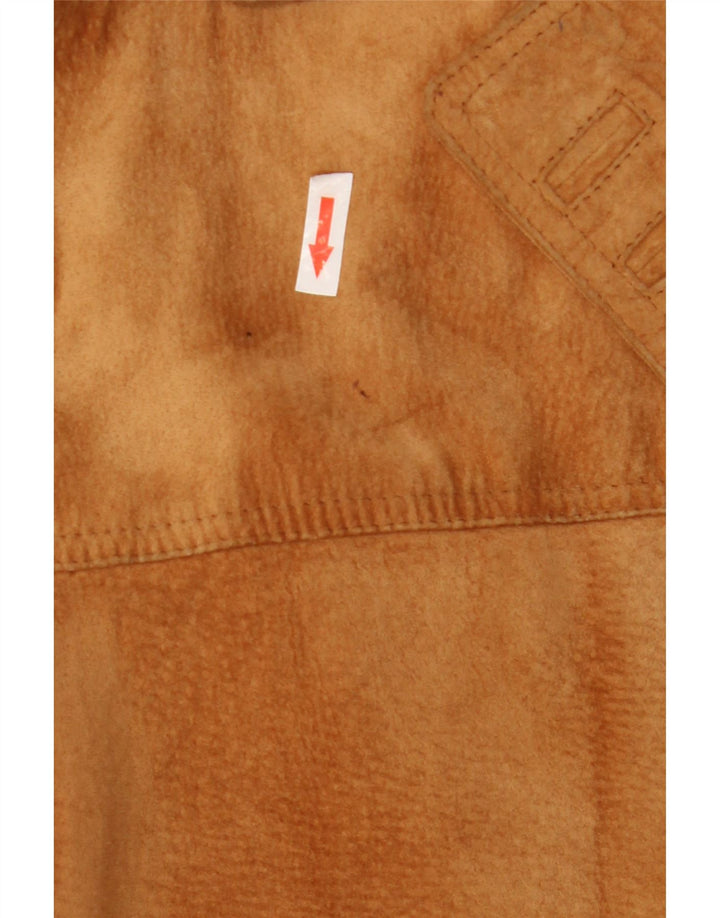 Vera Pelle Dame Oversized Ruskindsjakke IT 48 XL Beige Læder
