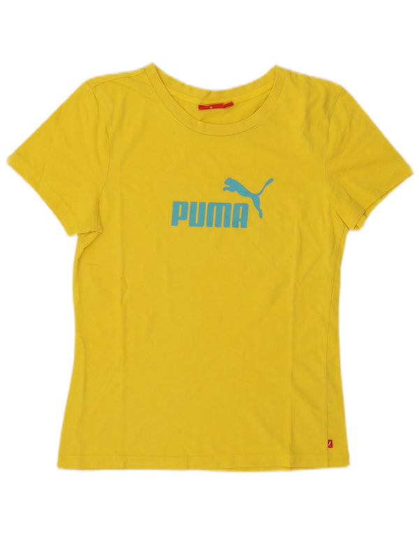 Puma Grafisk T-shirt top til kvinder DK 14 Medium Gul