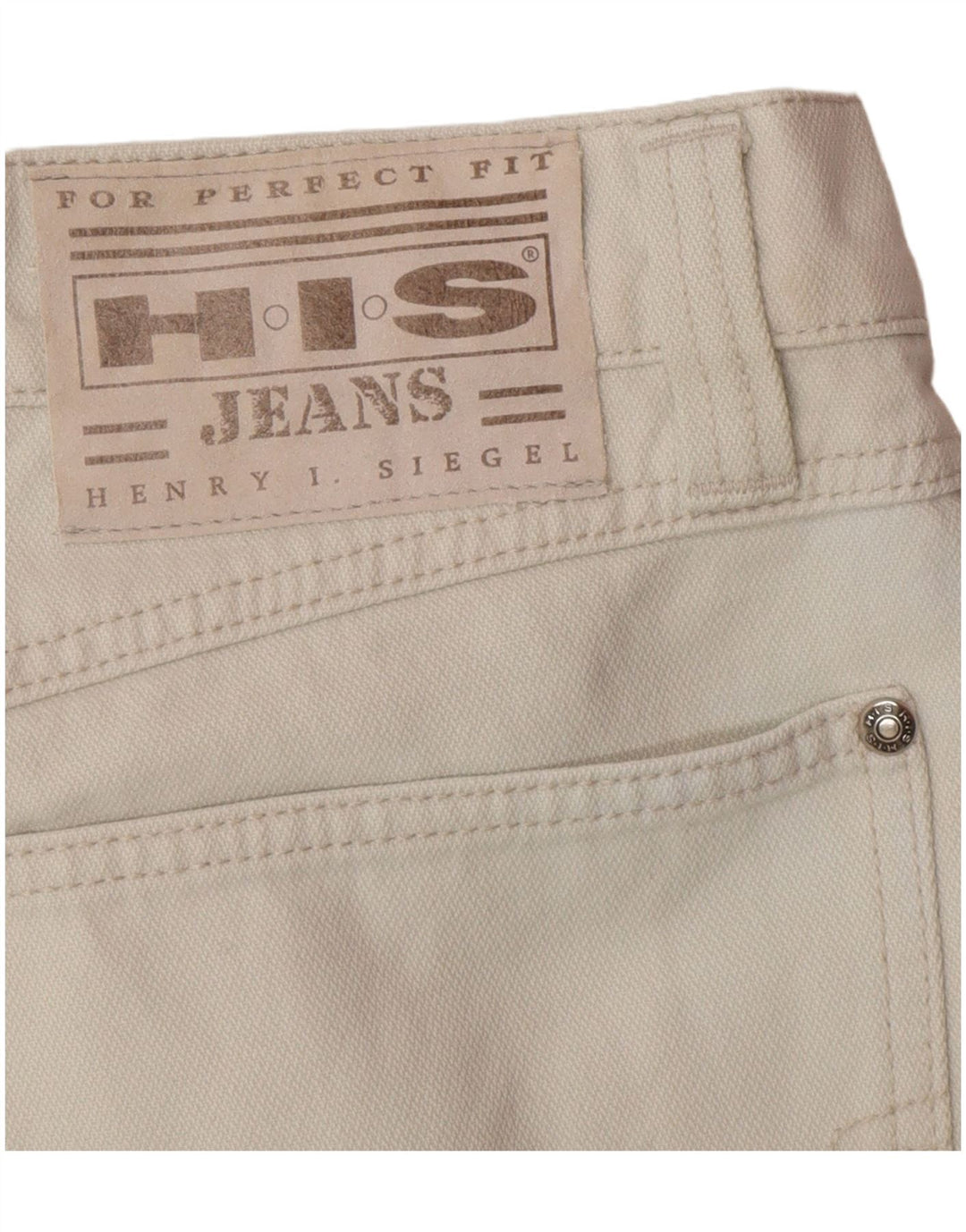 HENRY I SIEGEL H.I.S Straight jeans til mænd W32 L28 Hvid