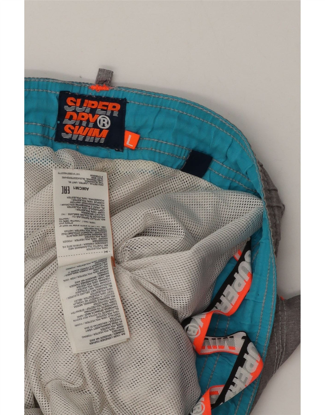 Superdry Grafiske svømmeshorts til mænd, store grå polyester