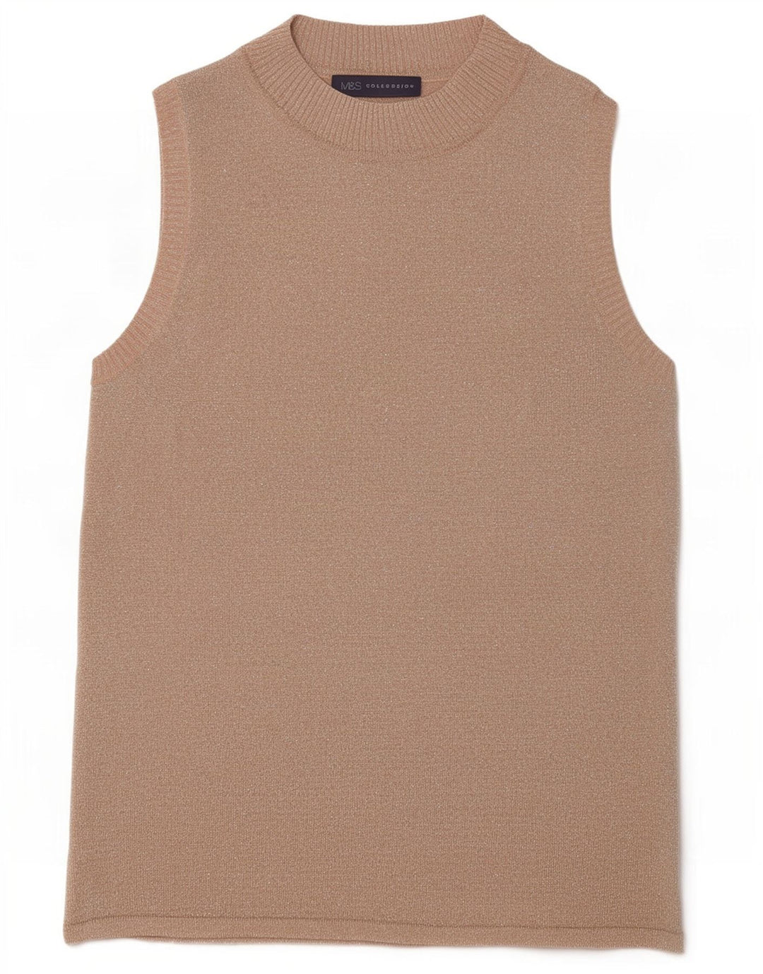 Marks & Spencer Damevest Top UK 12 Medium Beige Viscose