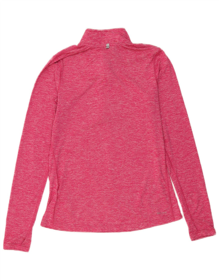 Nike sweater med lynlås til kvinder, træningsdragt Top UK 10 Small Pink Polyester