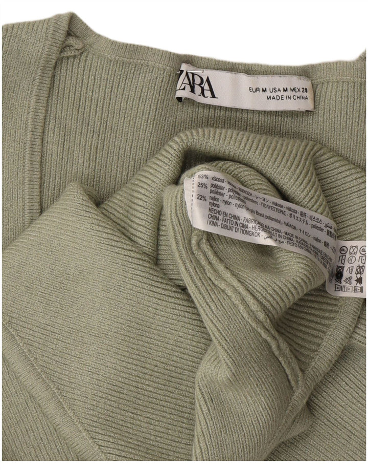 Zara langærmet bodysuit til kvinder UK 8 Small Khaki Viscose