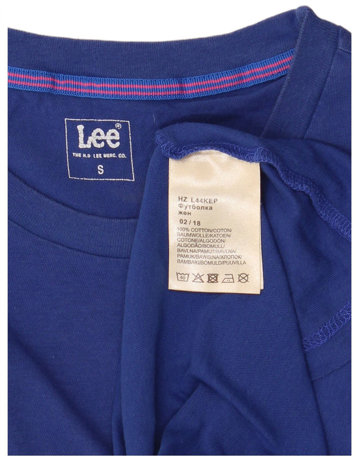 Lee Dame Oversized T-Shirt Top UK 10 Small Blue Cotton