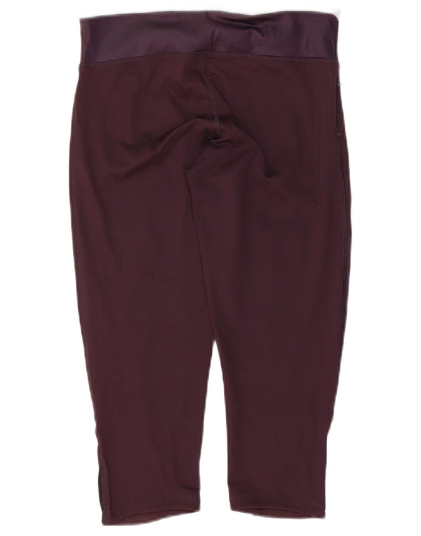 Adidas Dame Capri Leggings UK 8/10 Small Purple Colourblock Polyester
