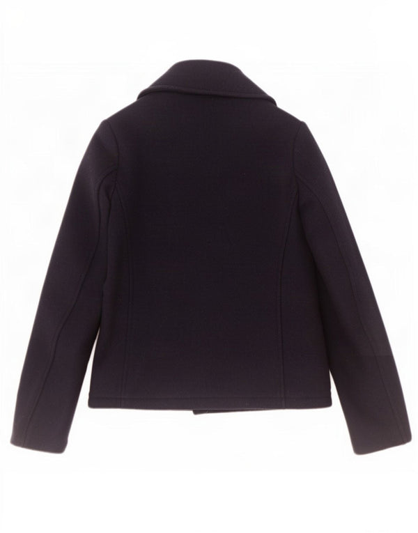 Fat Face Womens Pea Coat UK 10 Small Navy Blue Wool