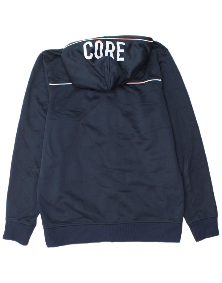Jack & Jones Herre grafisk hættetrøje med lynlås, medium marineblå polyester